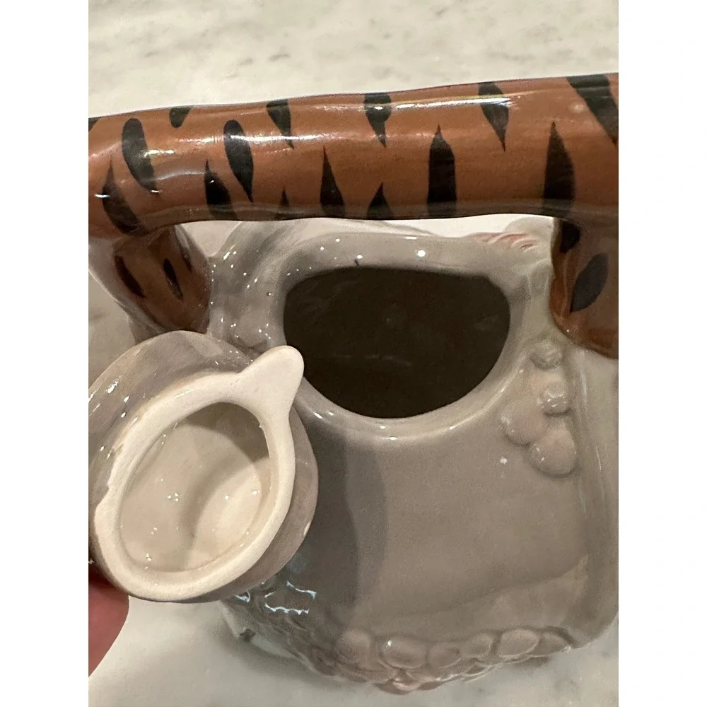Whimsical Blue Sky Clayworks Rhino Teapot Lynda Corneille Ceramic Animal 40oz